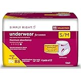 Simply Right Maximum Absorbency Women's Protective Underwear - S/M 80 ct