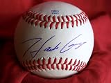 Hank Conger Autographed ROLB Baseball, Los Angeles Angels of Anaheim, Proof Photo of Hank Signing for Us.