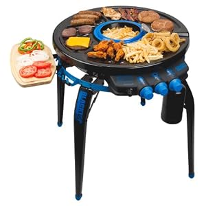Bravo Sports 149186 Blacktop 360 HFI Premium Party Hub Grill, Black/Blue