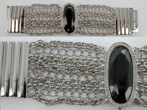 Betsey Johnson Women’s BJ4103 Silver-Tone Gemstone Bracelet Watch