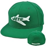 NFL Mitchell & Ness Throwback Logo Hat Cap Fitted New York Jets Wool TK42 7 7/8