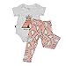 FEITONG 1 Set Baby Girls' Floral Top Shirt + Printed Pants (12-18 Months)