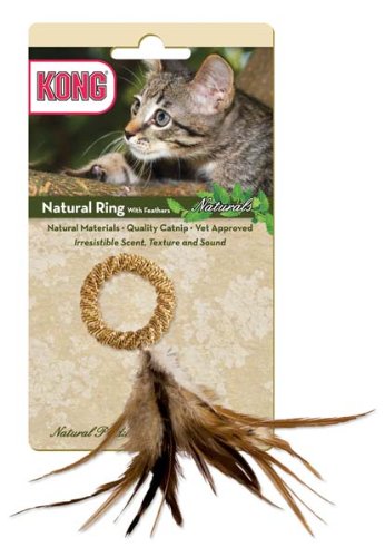 KONG Naturals Straw Ring  Feathers Cat Toy, Colors 