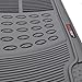 MotorTrend 100% Odorless Clean Rubber Car Floor Mat Set for Maximum Weather Protection (Charcoal Gray) -Semi Custom Fit
