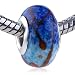 Murano Glass Bead Blue And Pale Blue Speckle Slim Fit Pandora Bead Charm Bracelet