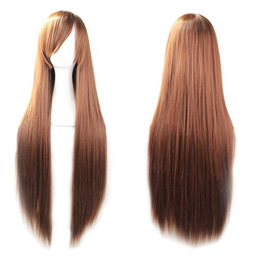 Rbenxia 32 80cm Cosplay Hair Wig Long Straight Hair Heat Resistant Costume Party Full Wigs(dark brown) Rbenxia 32" 80cm Cosplay Hair Wig Long Straight Hair Heat Resistant Costume Party Full Wigs(dark brown)