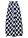Persun Women White Blue Contrast Polka Dot Print Maxi Skater Skirt Blue 14