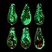 BodyJ4You Glass Necklace Teardrop Floral Glow Set Pendant 6 Pieces Lot