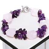 Amethyst & Pink Rose Quartz Handmade Bracelet