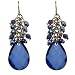 Acosta - Royal Blue Teardrop & AB Crystal Bead - Fashion Jewellery Cluster Earrings