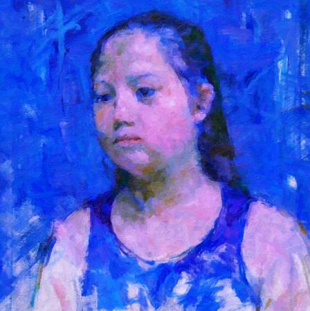 Custom Order #DY-JQA, Oil on Canvas, Custom Painting of The Person You Love, For 1 Person of Customer's Choice, Style: Expressionism, with Signature Text 