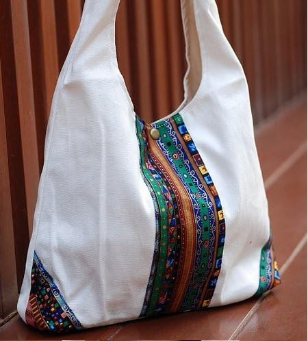 Classic Linen Shoulder/hand Bag for Ladies/girls, White