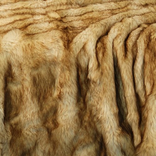 Best Home Fashion Champagne Fox Faux Fur Pillow 18" X 18" - 1 Pair