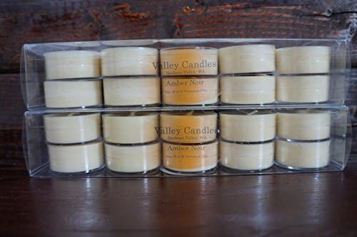 Amber Noir Tealights, Soy &amp; Botanical Oil Candles