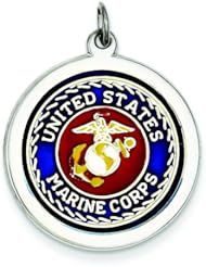 Sterling Silver U.S. Marine Corps Round Charm