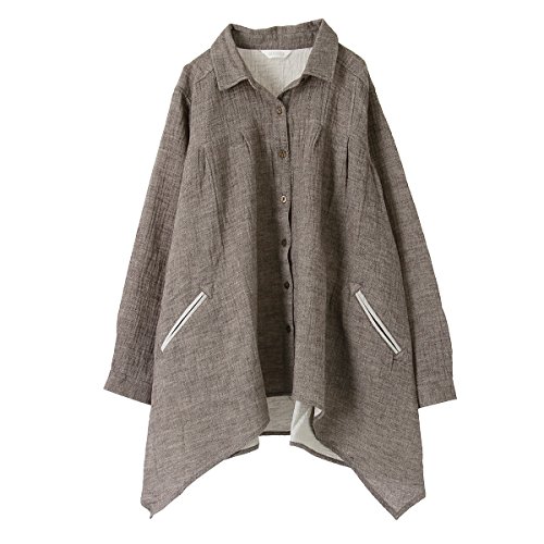 (キッドブルー)KID BLUE 長袖トップス[綿麻ナチュラルWガーゼ]【OUTLET】