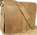 New Woods unisex tan buffalo leather messenger bag Style W3