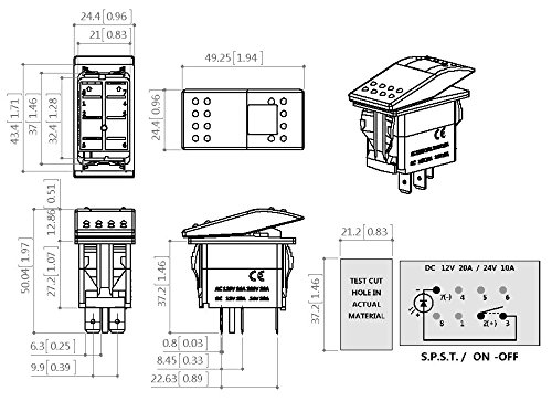 Custom Rocker Switch On/Off Blue This Switch Turns ... momentary 4 prong switch wiring diagram 