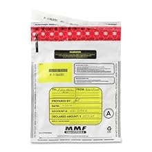 MMF Industries Tamper-Evident Deposit Bags, 12 x 16 Inches, 100 Bags per Pack, White (2362011N06)