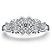FENDINA Women's Shinning Silver Plated Vintage Solitaire Wedding Engagement Bands Rings