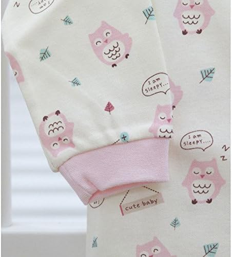 CUTE BABY Infant Long Sleeve Sleepwear Pajama Set, Owl (6-12 Months, Pink)