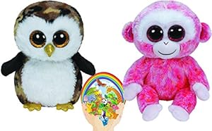 Amazon.com: Ty Beanie Boos Ruby the Monkey and Owliver the