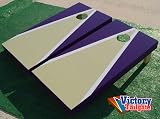 Light Gold & Purple Matching Triangle Cornhole Game Set