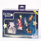 Eigenschaften Bullyland  / Geschenkbox Lauras Stern Groesse: 24 x 19 x 7/9,4 x 7,5 x 2,8 cm Lieferumfang: Laura, Hund, Teddy, Beschütz mich Hund und Säckchen mit Leuchtsternen