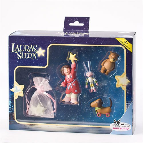 Geschenkbox Lauras Stern 24 x 19 x 7/9,4 x 7,5 x 2,8 cm Laura, Hund, Teddy, Beschütz mich Hund und Säckchen mit Leuchtsternen