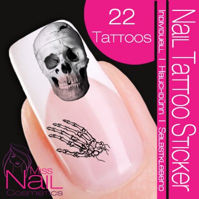 Nail Tattoo Sticker Halloween - Totenkopf Preisvergleich