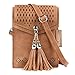 Women Small Crossbody Bag, seOSTO Tassel Cell Phone Purse Wallet Bags (Brown) â€¦