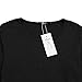 Creti Women's Long Sleeve Casual Loose Tunic Tops A-line Lace Stitching T-Shirt Dress, Black, X-Large