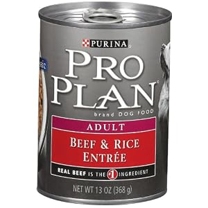 Pro Plan Canned Dog Food, Adult Classic Beef and Rice Entrée (Pack of 12 13 Ounce Cans)