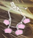 Image of Fashion necklace design 569 pink crowns with fleur de lys