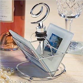 Photo Coaster And Wine Bottle Stopper Set by Favors Serendipity
