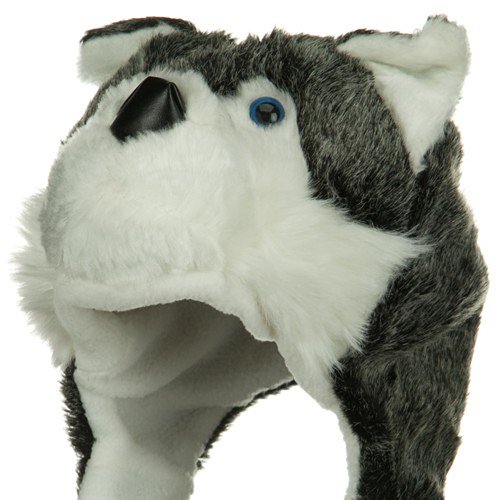 Fleece ML Animal Hat - Wolf Charcoal W04S49F