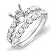 14k White Gold Round Diamond Ladies Bridal Semi Mount Ring Set (1.00 cttw) Center not included