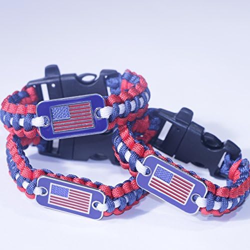 Paracord Survival Bracelet for Patriots - Paracord 550 + Emergency Whistle