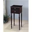 Traditional Cherry Finish Plant Stand / Side Table with Storage