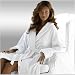  : White Turkish Terry Velour Bathrobe - Brightened White, 52 Inch