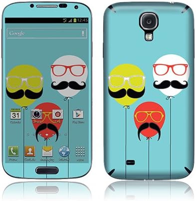 TaylorHe Vinyl Skins for Samsung Galaxy S4 i9500 Ultra-slim Perfect Fit Made in Britain Colourful Decal With Patterns balloons, mustache