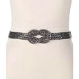 Black Metal 6 Row Chain Braided Knot Elastic Cinch Belt