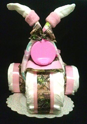 Set of Camouflage Baby Girl Mossy Oak Baby Shower Theme Diaper Cake Tricycle By Little Kg Dreams