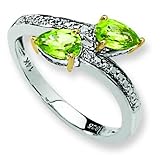 Ster Silver 14K Gold IJ| Diamond & Peridot Fashion Ring