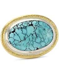 GURHAN "Galapagos" Silver and Gold Turquoise Ring, Size 7