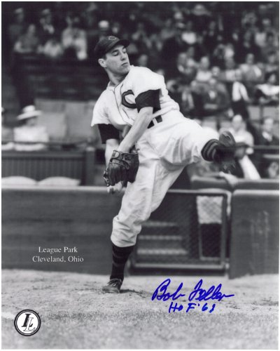 Bob Feller Autographed Cleveland Indians 8x10 Photo #9
