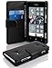 Nokia Lumia 720 case , CADORABO Lumia 720 Case Wallet [BLACK] Premium PU leather Wallet Case Flip Cover for Lumia 720- BLACK [Lifetime Warranty]
