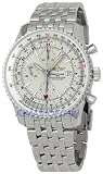 Breitling Navitimer World Mens Stainless Steel Watch with Silver Dial A2432212-G5-443A