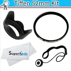 Tiffen 52mm UV Protection Filter Kit + Professional Lens Hood + Lens Cap Keeper + MicroFiber Cleaning Cloth For Nikon 35mm f/1.8G AF-S DX Lens for Nikon Digital SLR Cameras