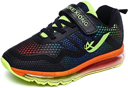 Zarbrina Kids Shoes Speed Air Cushion Boys Energy Air Running Velcro School Boys Athletic Ahoes Low-top Cross-training Sneakers (Little Kid/Big Kid) - Black